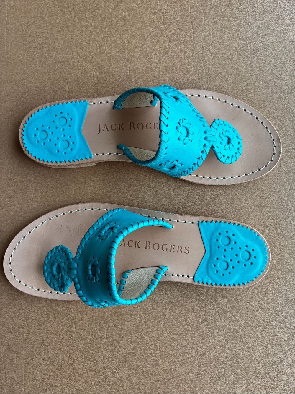 Jack Rogers “Jack” Leather Thong Sandals - Picture 2 of 8